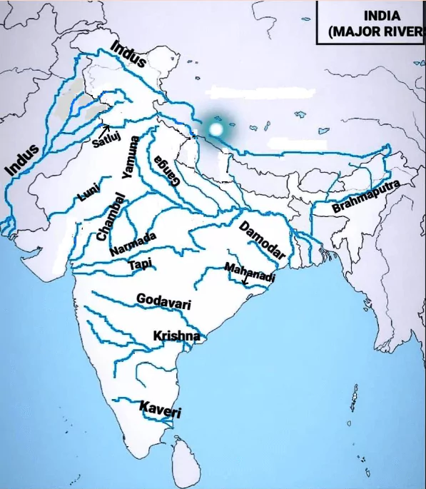 Major Rivers of India Map