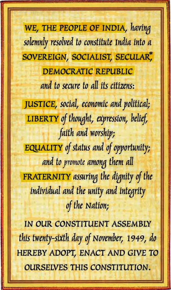 Revision Notes Class 9 Political Science Chapter 2 Preamble
