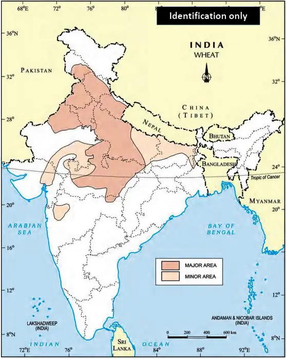 Geography Class 10 Map Work Chapter 4 Agriculture - Wheat
