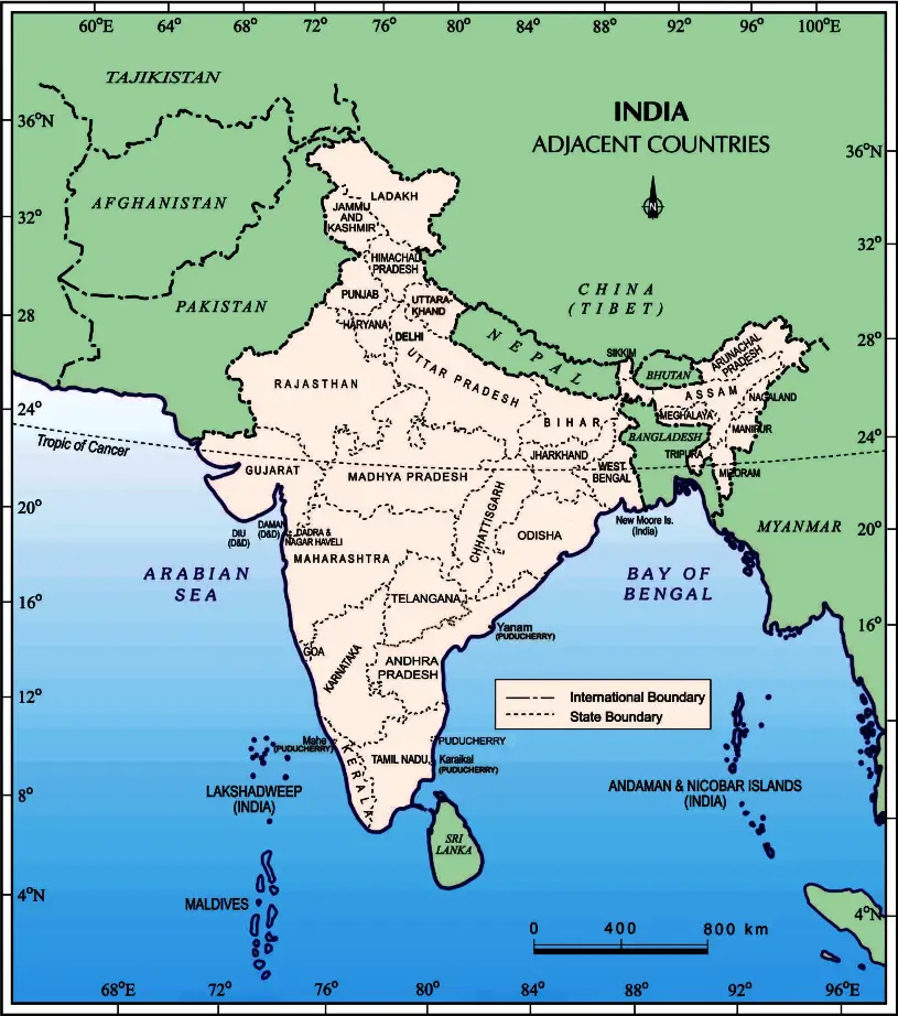 Intext Questions Geography Class 9 Chapter 1 India Size and location 2