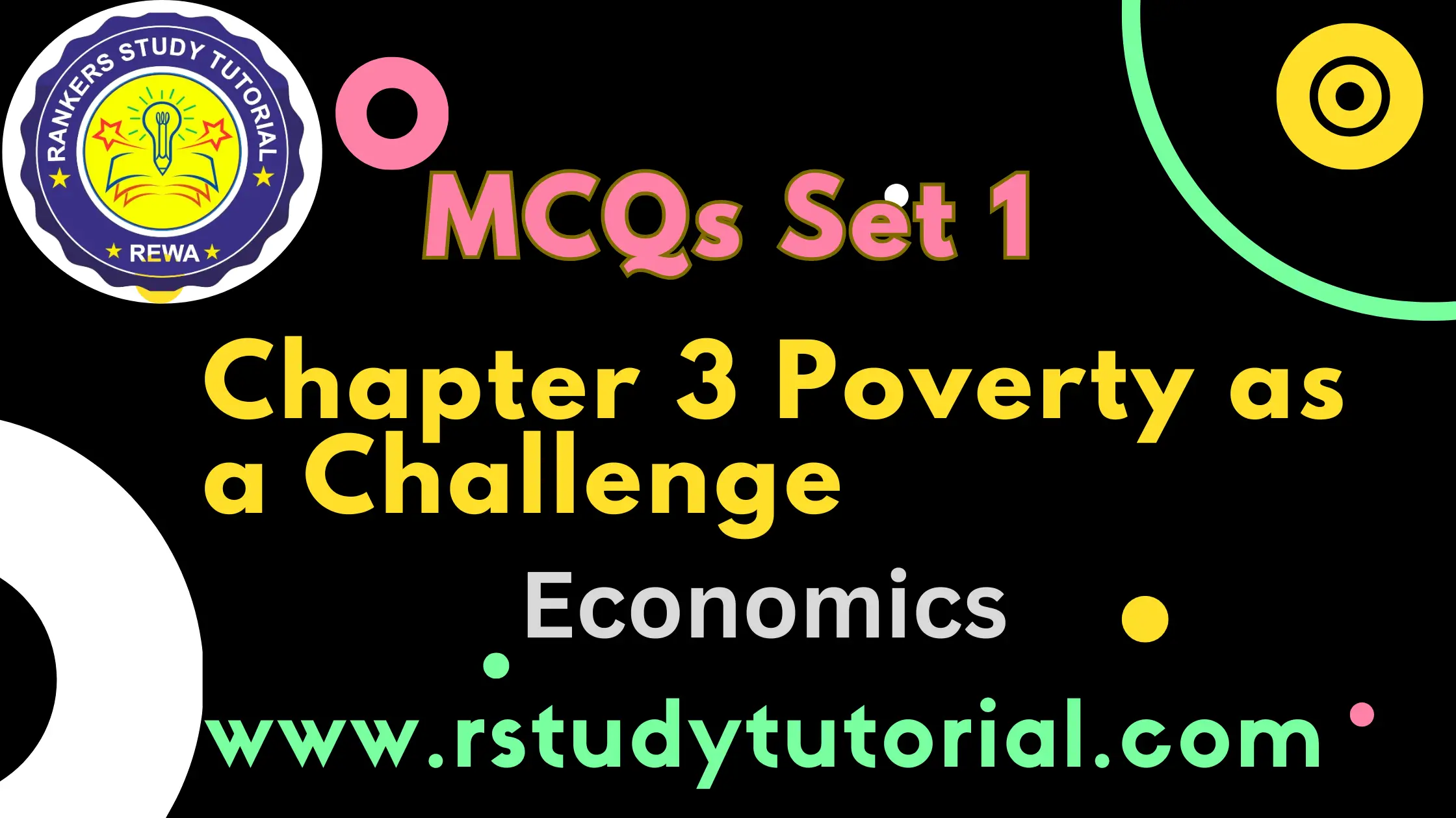 MCQs Economics Class 9 Chapter 3 Poverty as a Challenge Set 1