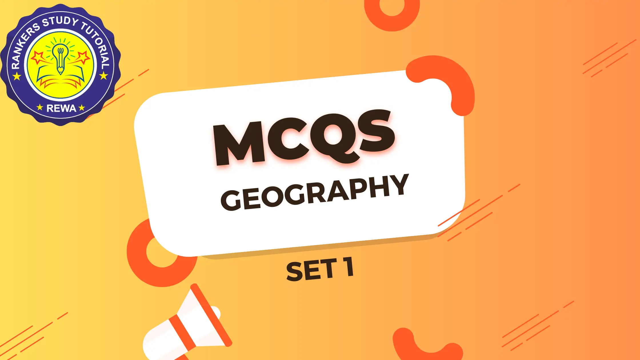 MCQs Geography Class 10 Set 1