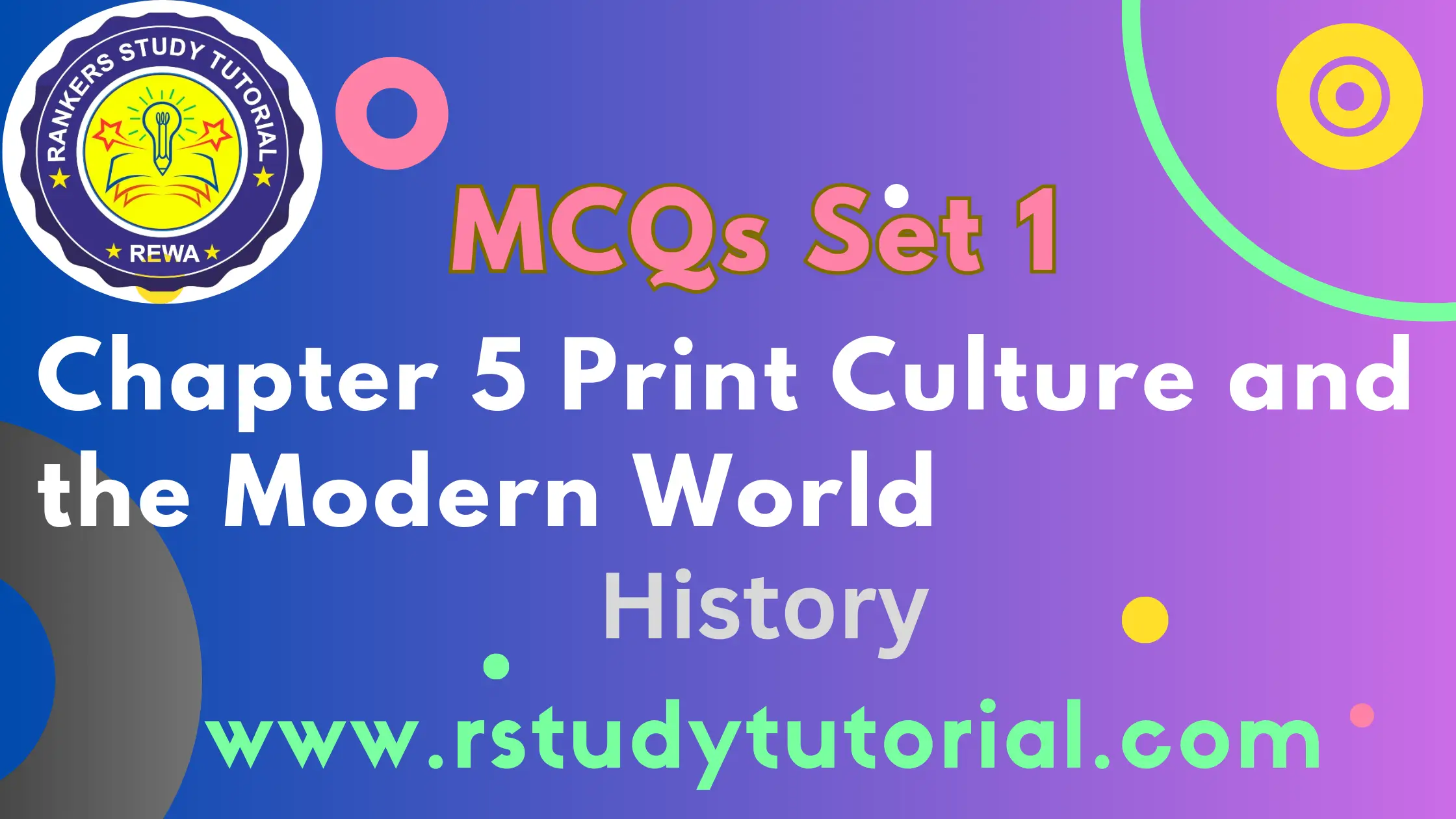 MCQs History Class 10 Chapter 5 Print Culture and the Modern World Set 1