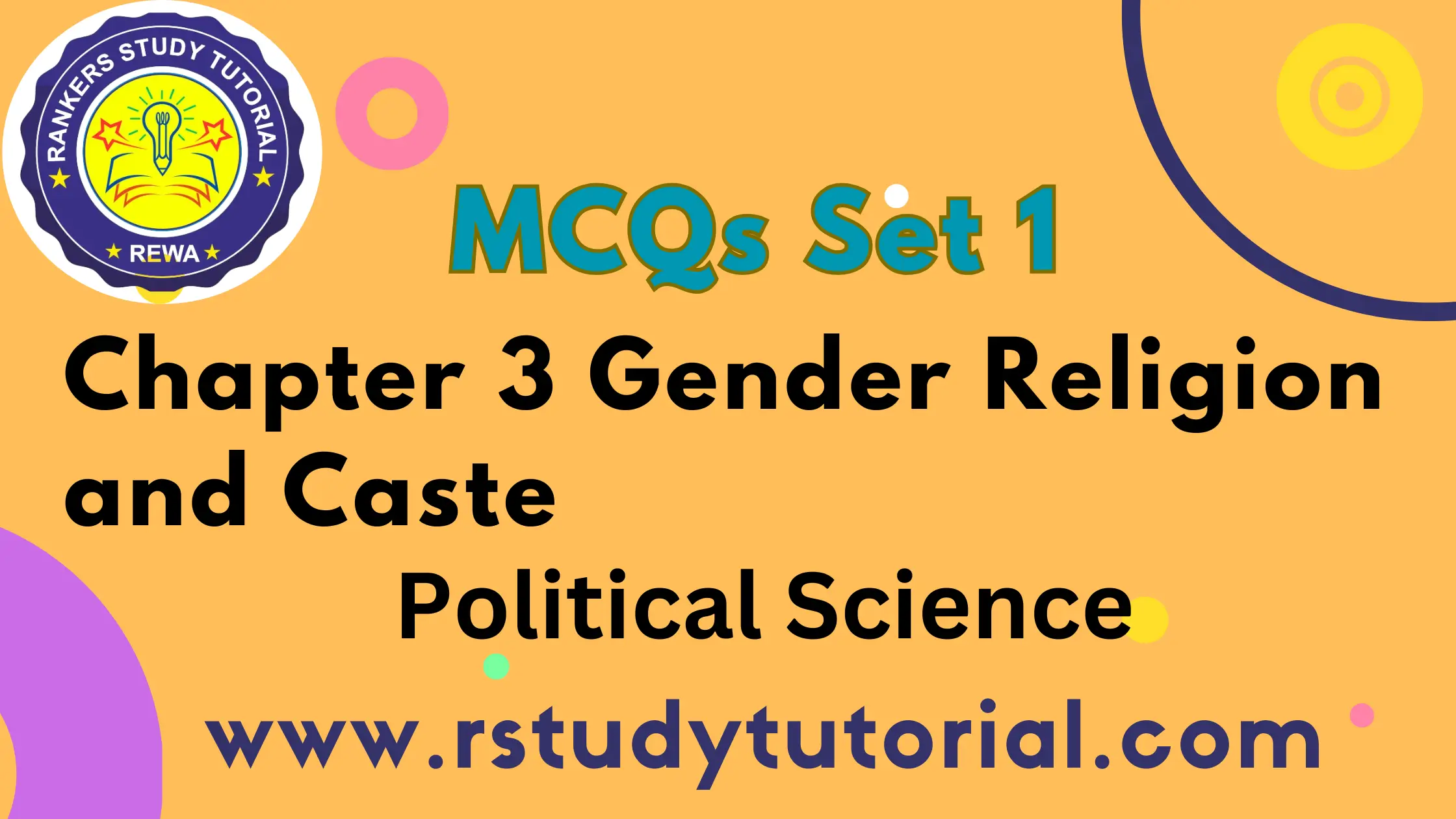 MCQs Political Science Class 10 Chapter 3 Gender Religion and Caste Set 1