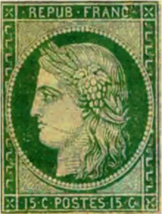 Fig. 16 - Postage stamp of 1850 representing Marianne