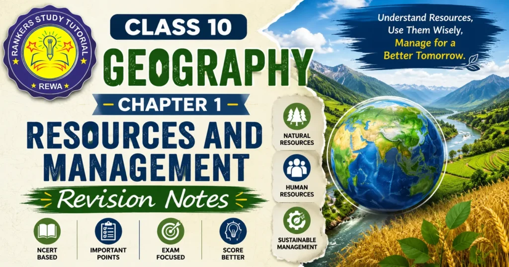 Class 10 Geography Chapter 1 – Resources and Development Revision Notes class 10 geography chapter 1 revision notes