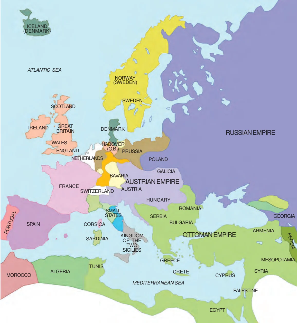 Fig. 3 Europe after the Congress of Vienna 1815