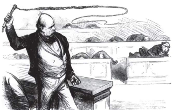 Fig. 13 Caricature of Otto von Bismarck in the German reichstag from Figaro Vienna 1870
