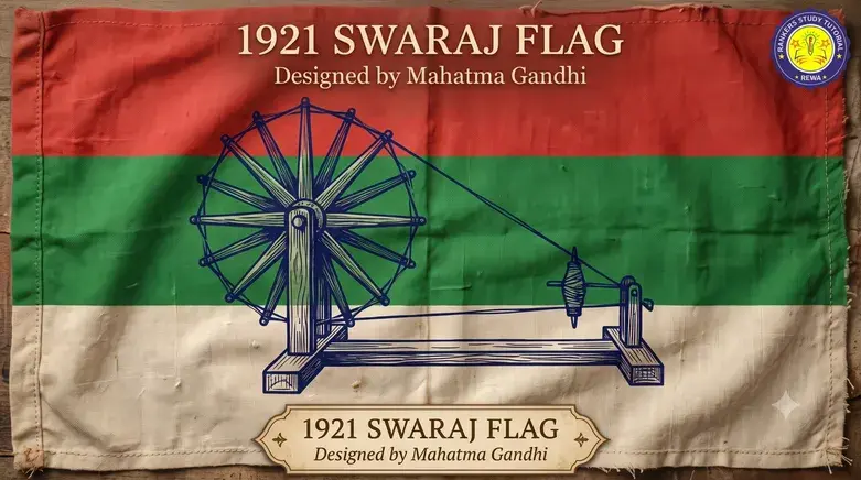 Historic Flag of Swaraj 1921 designed by Mahatma Gandhi