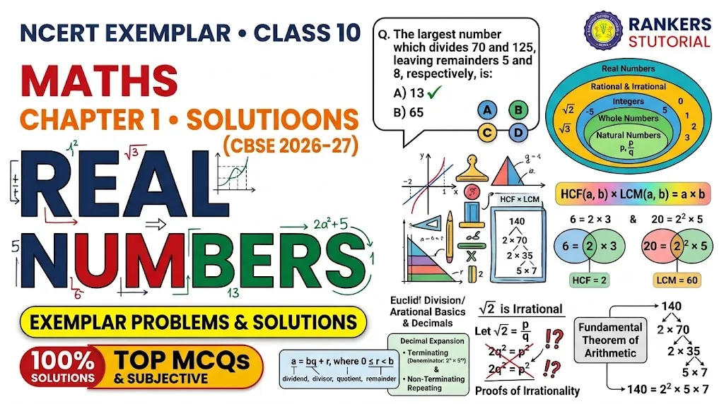NCERT Exemplar Class 10 Maths Chapter 1 Real Numbers Solutions (CBSE 2026-27)