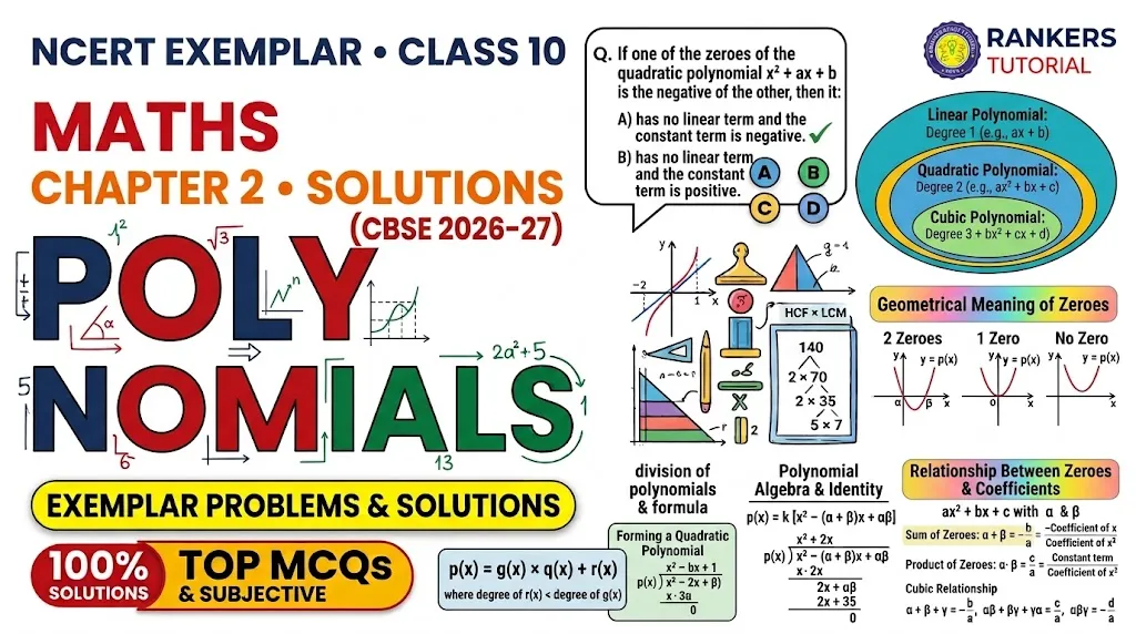 NCERT Exemplar Class 10 Maths Chapter 2 Polynomials Solutions (CBSE 2026-27)
