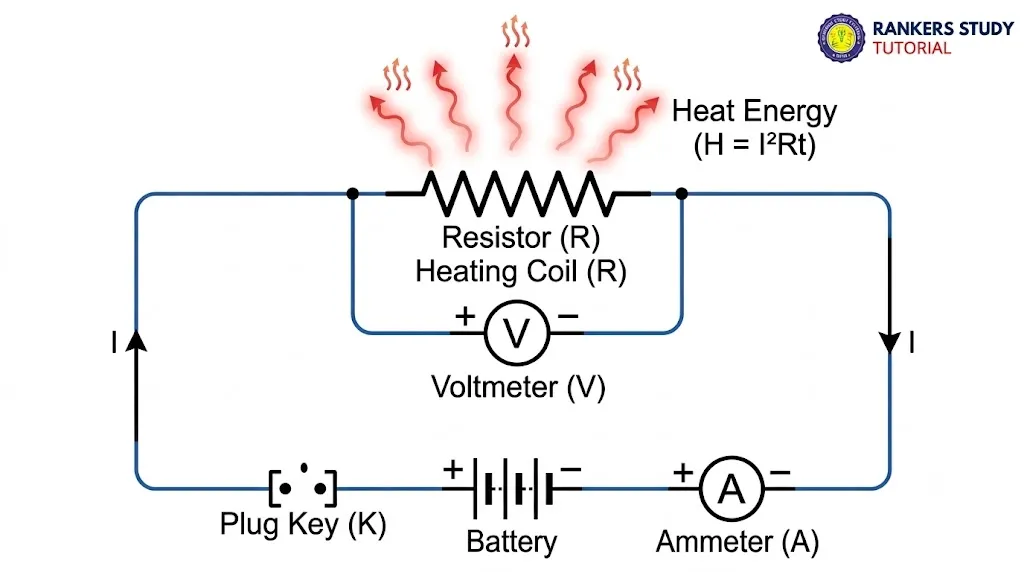 Resistive circuit heating effect diagram