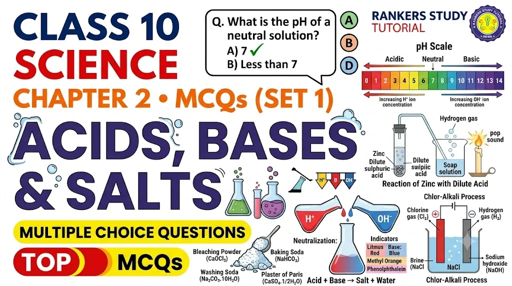 Class 10 Science Chapter 2 MCQs Set 1 - Acids Bases and Salts