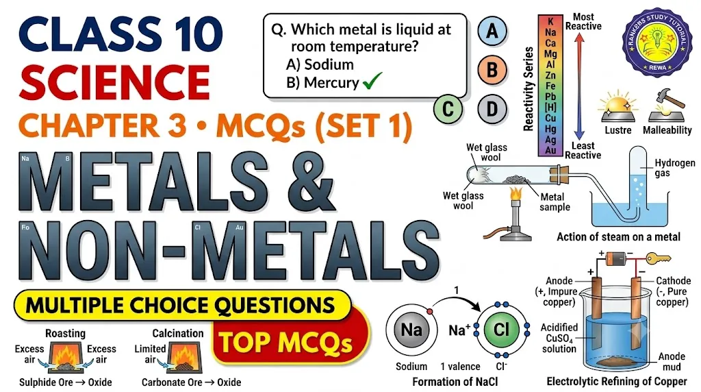 Class 10 Science Chapter 3 MCQs Set 1 - Metals and Non-metals