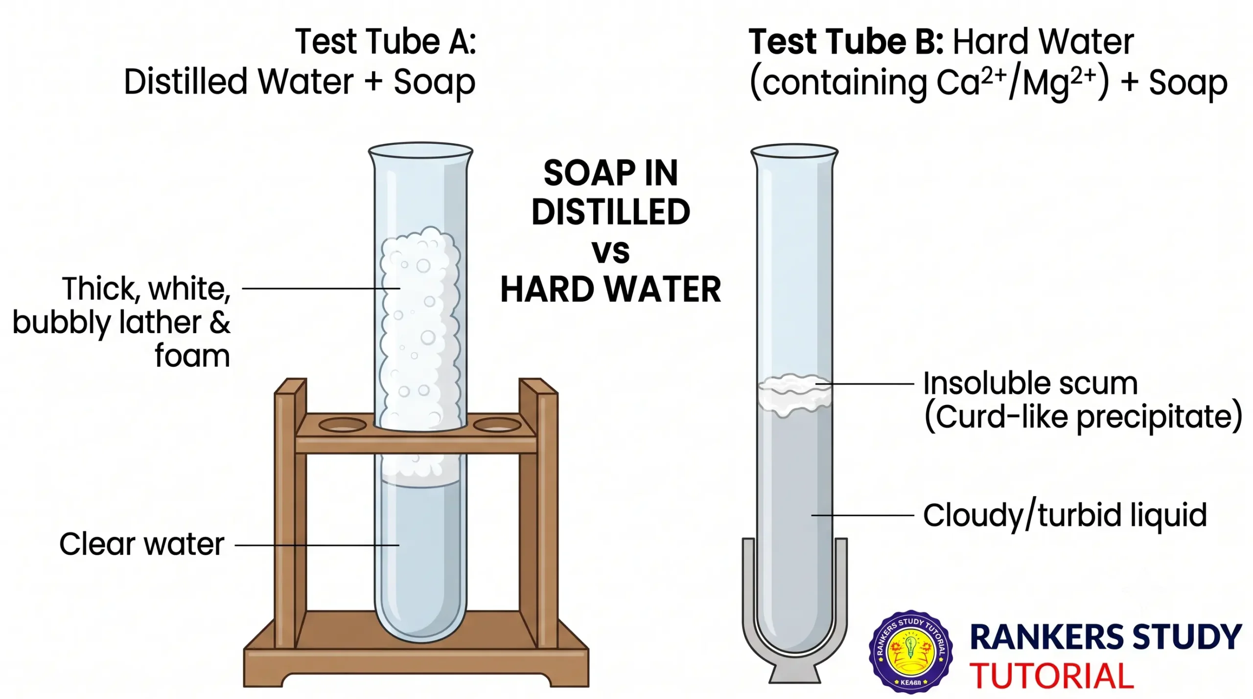 Soap Action in Soft Water versus Hard Water