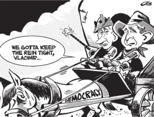 Class 10 Political Science Chapter 1 – Power Sharing Revision Notes ch1 putin bush cartoon