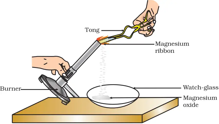 Fig. 1.1 Burning of magnesium ribbon in air