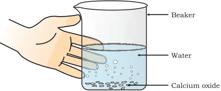 Fig. 1.3 Reaction of calcium oxide with water