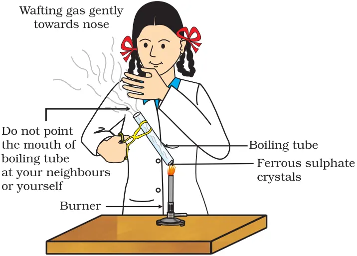 Fig. 1.4 Heating ferrous sulphate crystals