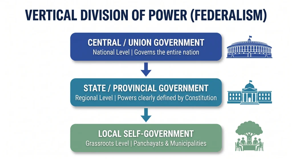Class 10 Political Science Chapter 1 – Power Sharing Revision Notes ps1 vertical division
