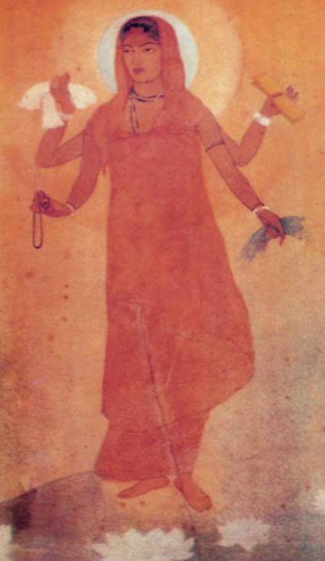 Bharat Mata depicted by Abanindranath Tagore 1905 and popular print